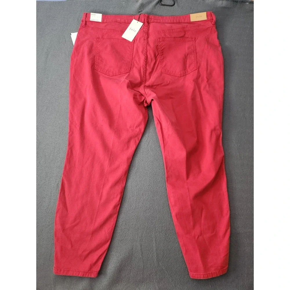$228 Joie Women's Willa Skinny Leg Red Scooter Pants Sz 26W NWT High Rise Zipper